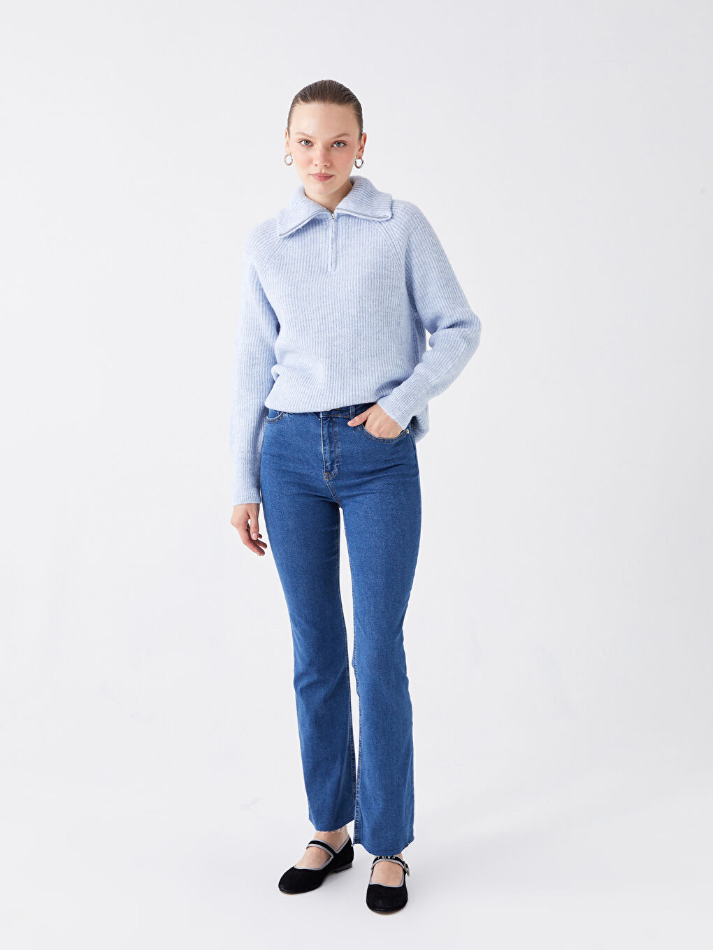 LCW Modest Orta İndigo Rodeo Straight Fit Kadın Jean Pantolon - 1