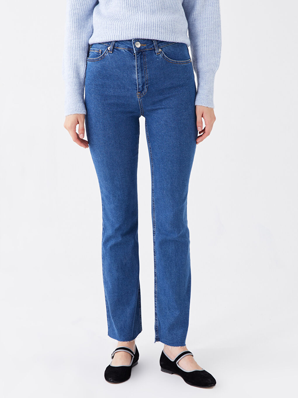 LCW Modest Orta İndigo Rodeo Straight Fit Kadın Jean Pantolon - 3