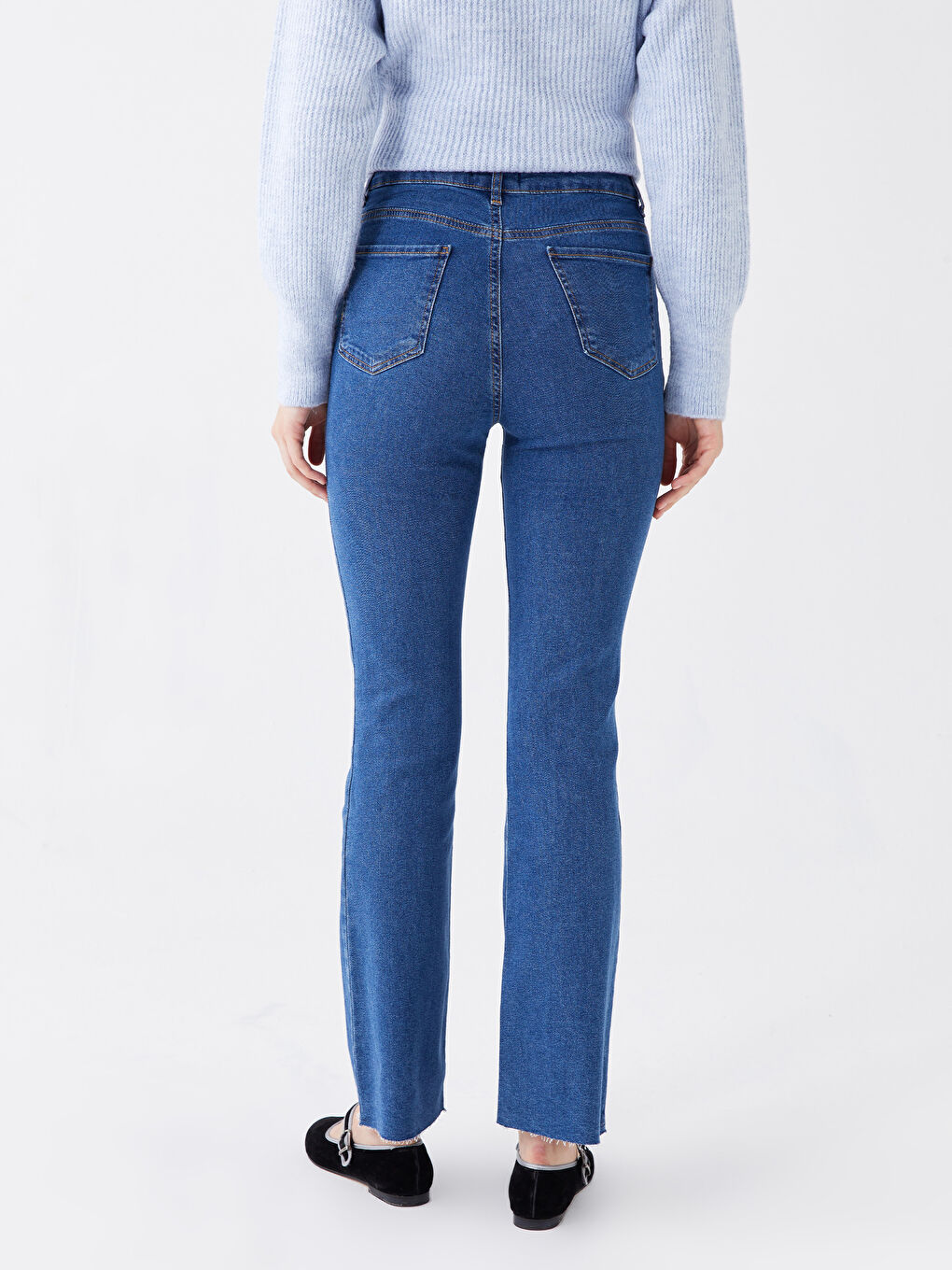 LCW Modest Orta İndigo Rodeo Straight Fit Kadın Jean Pantolon - 4