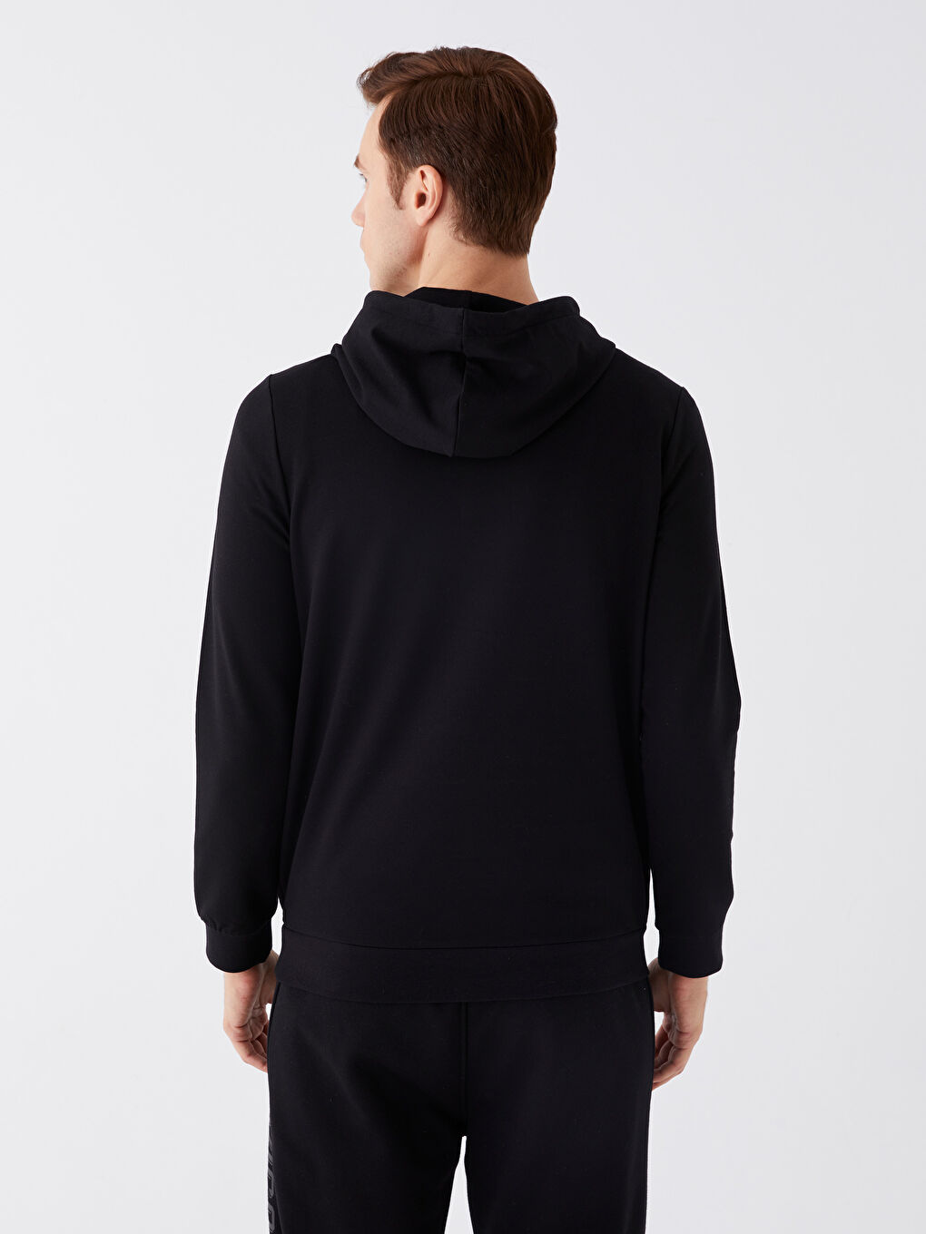 LCWAIKIKI Classic Yeni Siyah Uzun Kollu Baskılı Erkek Hoodie - 4