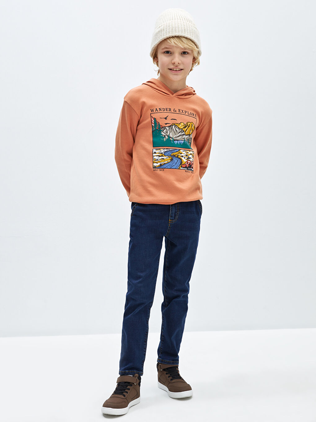 LCW Kids İndigo Beli Ayarlanabilir Lastikli Erkek Çocuk Jean Pantolon