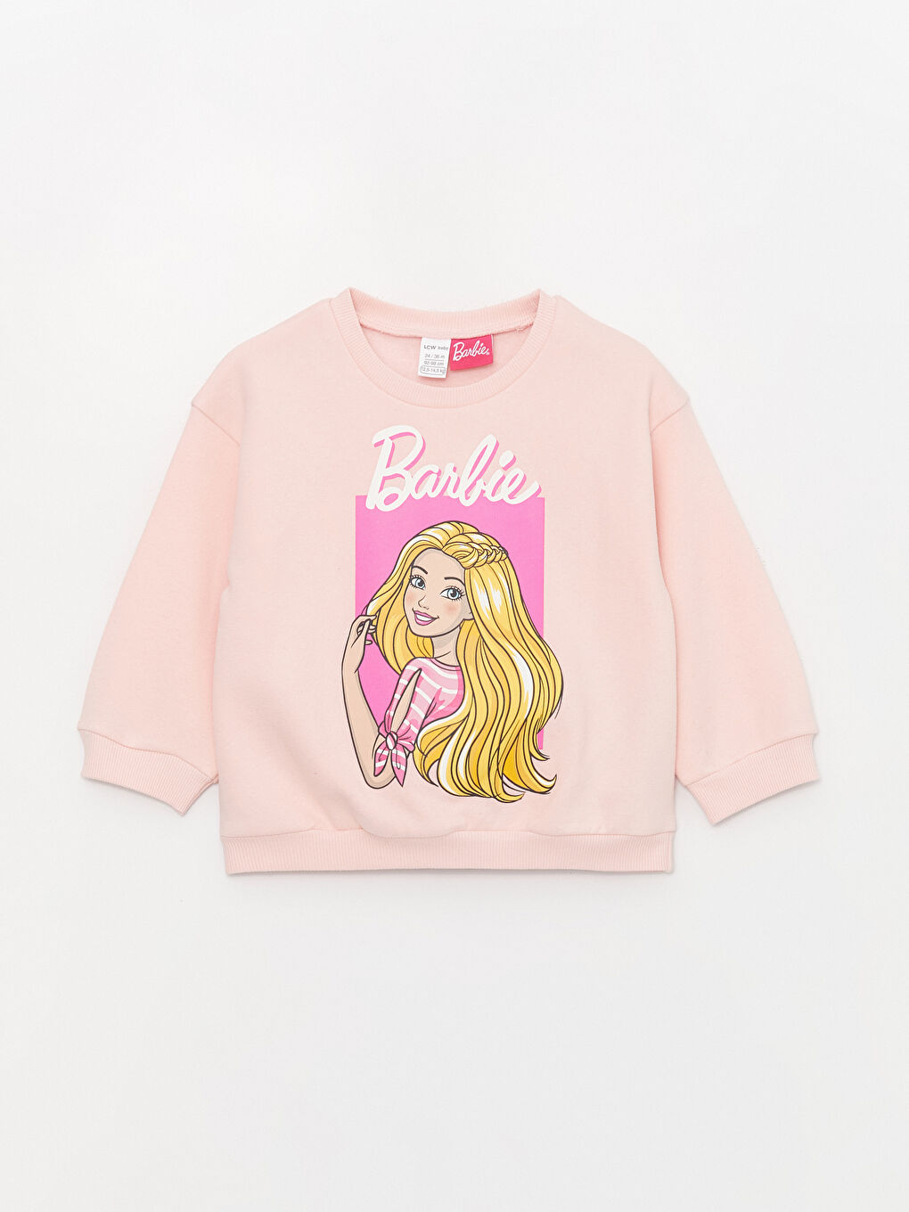 Crew Neck Barbie Printed Long Sleeve Baby Girl Sweatshirt-4