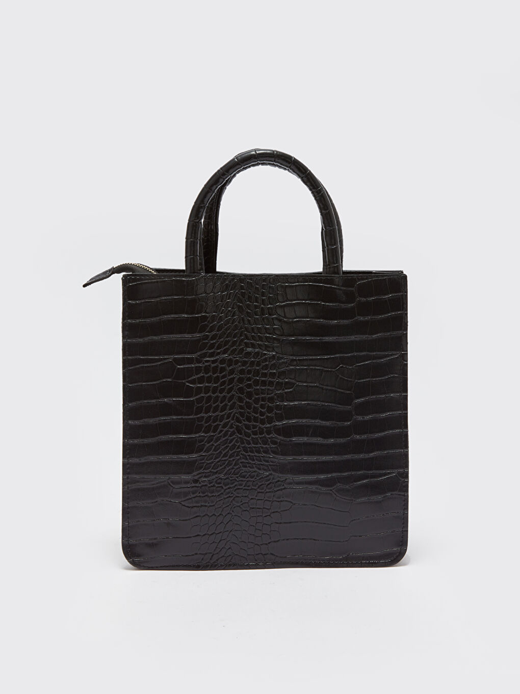 Siyah Deri Görünümlü Kadın Kol Çantası-6