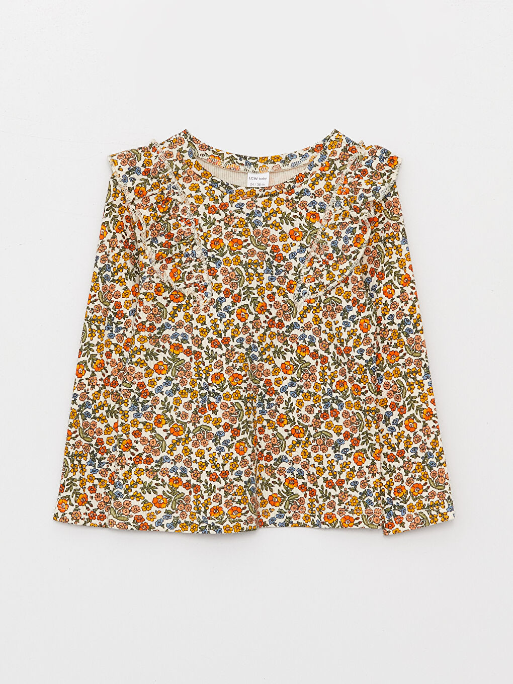LCW baby Crew Neck Long Sleeve Baby Girls' T-Shirt -W3HU41Z1-LRA