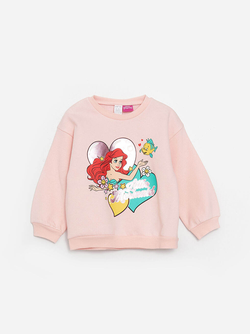 LCW baby Pembe Bisiklet Yaka Uzun Kollu Disney Baskılı Kız Bebek Sweatshirt - 3