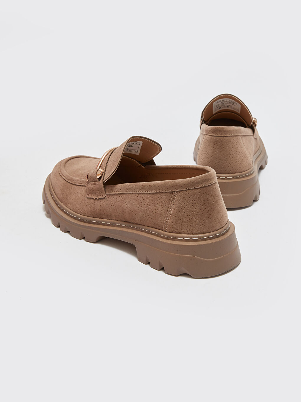 Kahverengi Kalın Taban Kadın Loafer Ayakkabı-4