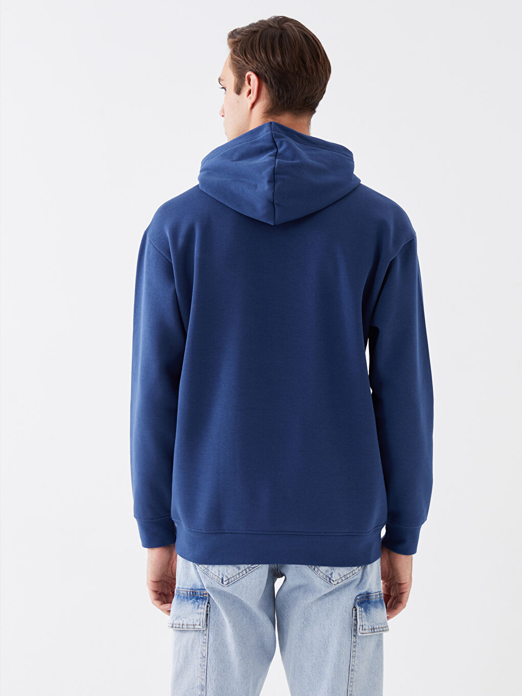 LCW Casual İndigo Uzun Kollu Baskılı Erkek Hoodie - 4