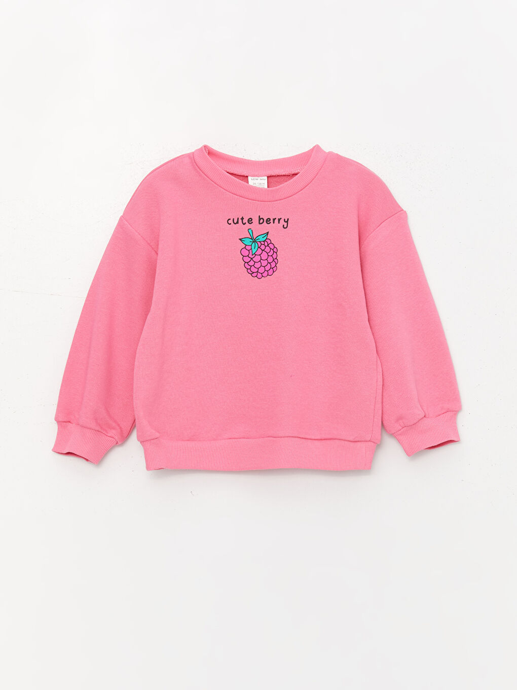 LCW baby Sarı Bisiklet Yaka Uzun Kollu Baskılı Kız Bebek Sweatshirt 2'li - 1