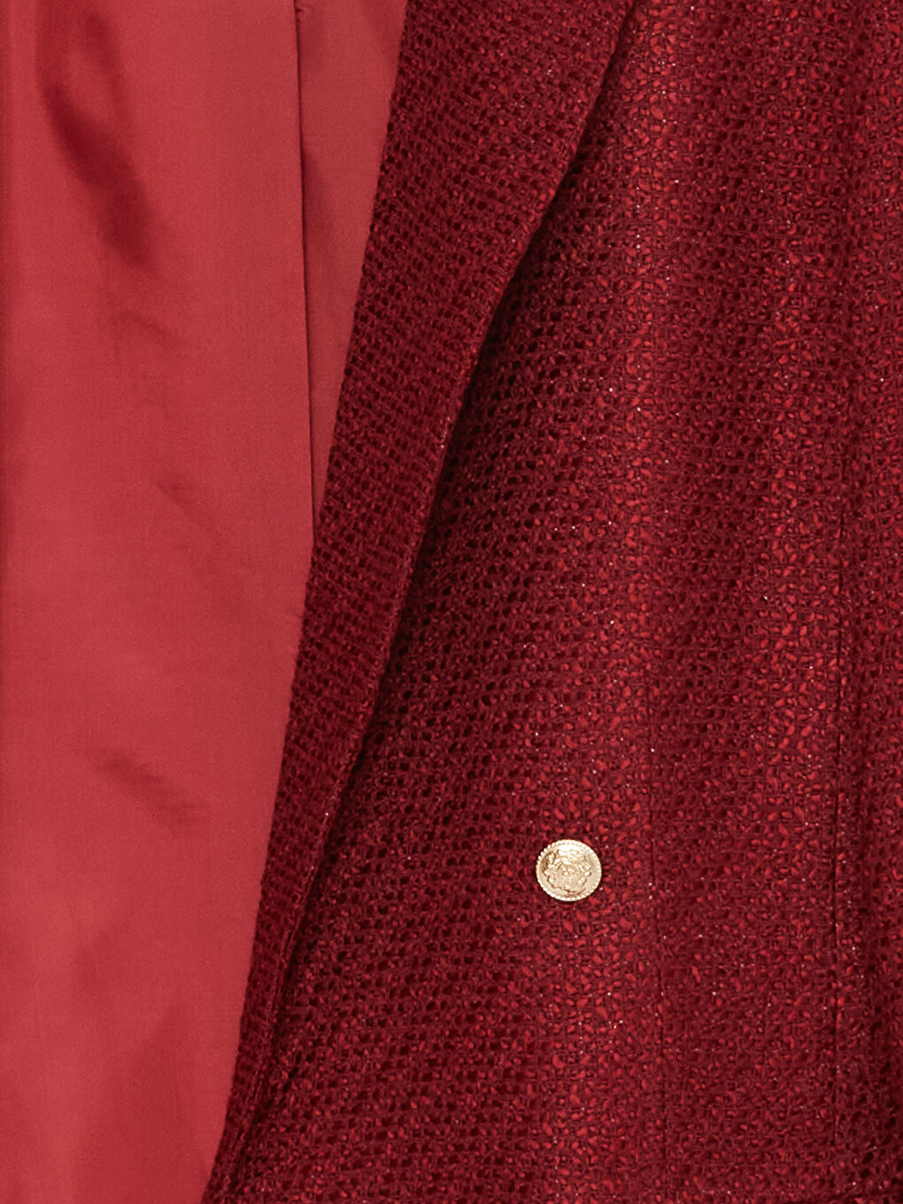 Bordo Desenli Uzun Kollu Kadın Tüvit Blazer Ceket-6