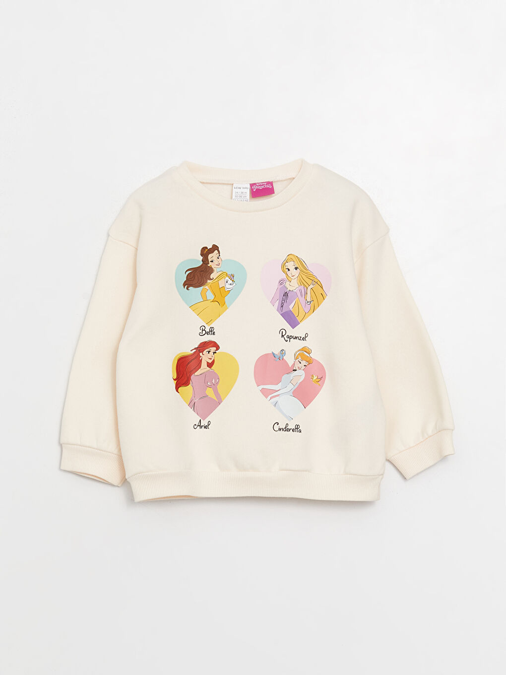 Ekru Bisiklet Yaka Rapunzel Baskılı Kız Bebek Sweatshirt-3