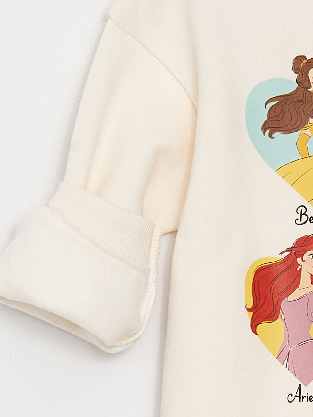 Ekru Bisiklet Yaka Rapunzel Baskılı Kız Bebek Sweatshirt-5