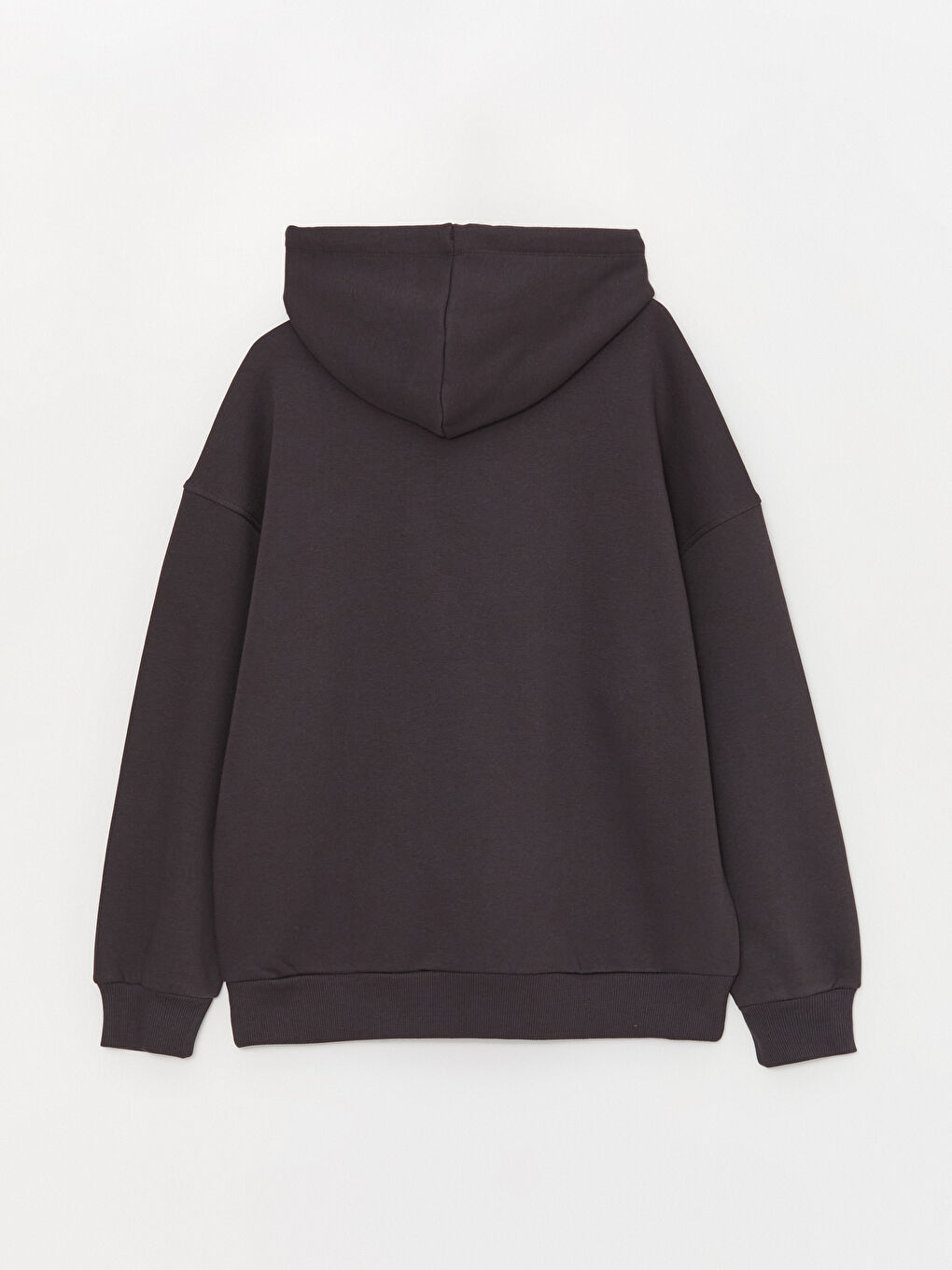 Antrasit Baskılı Uzun Kollu Oversize Kadın Hoodie-7