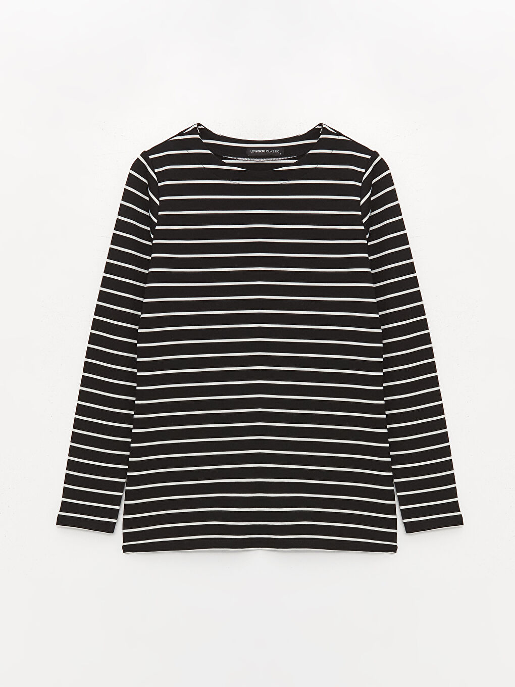Crew Neck Striped Long Sleeve Women's T-Shirt-5