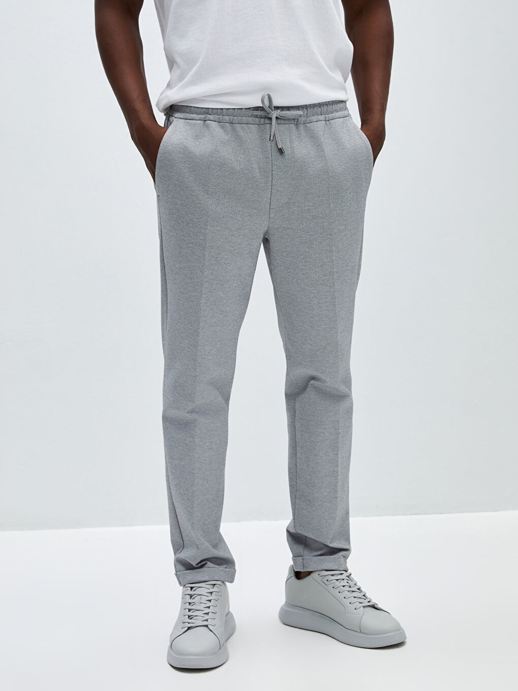 Gri Slim Fit Erkek Jogger Pantolon-3