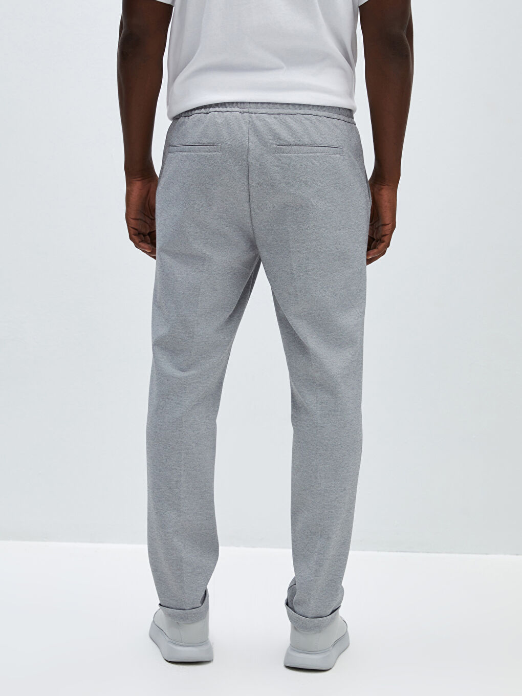 Gri Slim Fit Erkek Jogger Pantolon-4
