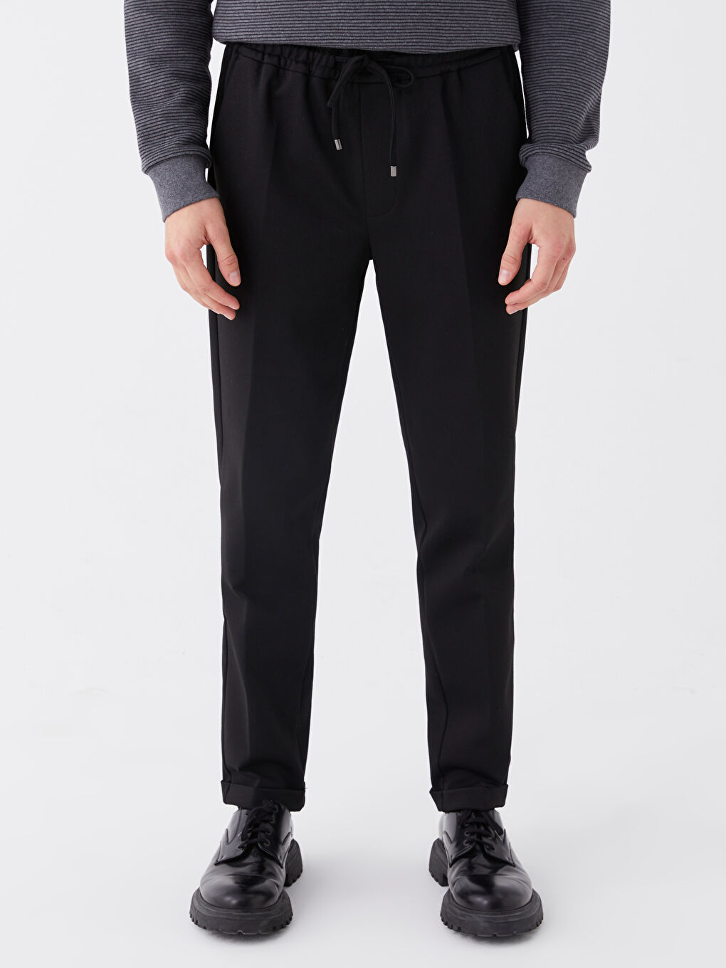 Siyah Slim Fit Erkek Jogger Pantolon-5