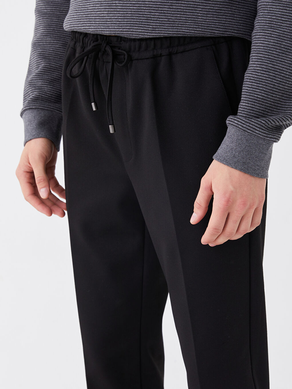 Siyah Slim Fit Erkek Jogger Pantolon-7