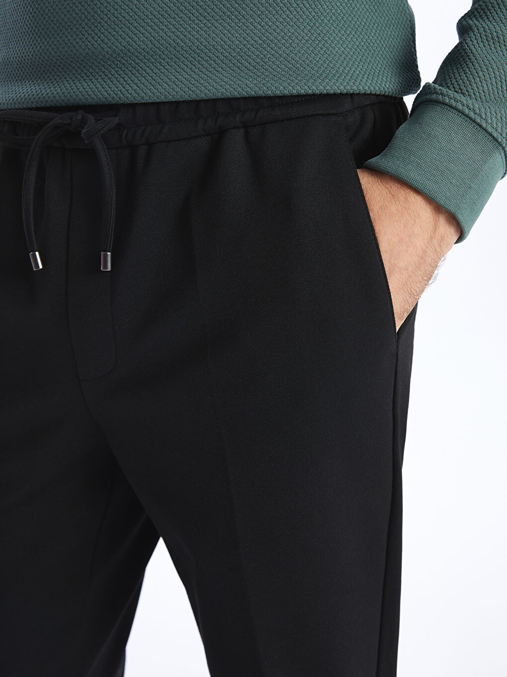 Siyah Slim Fit Erkek Jogger Pantolon-2