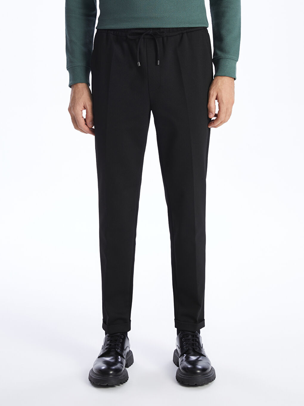 Siyah Slim Fit Erkek Jogger Pantolon-4