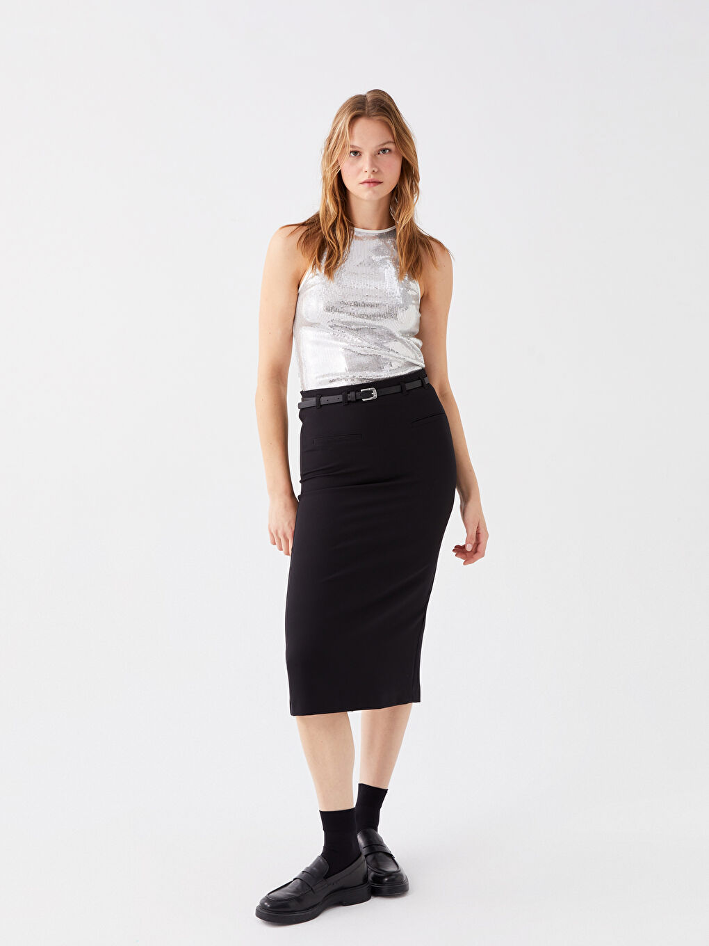 Gri Bisiklet Yaka Baskılı Kadın Atlet-1