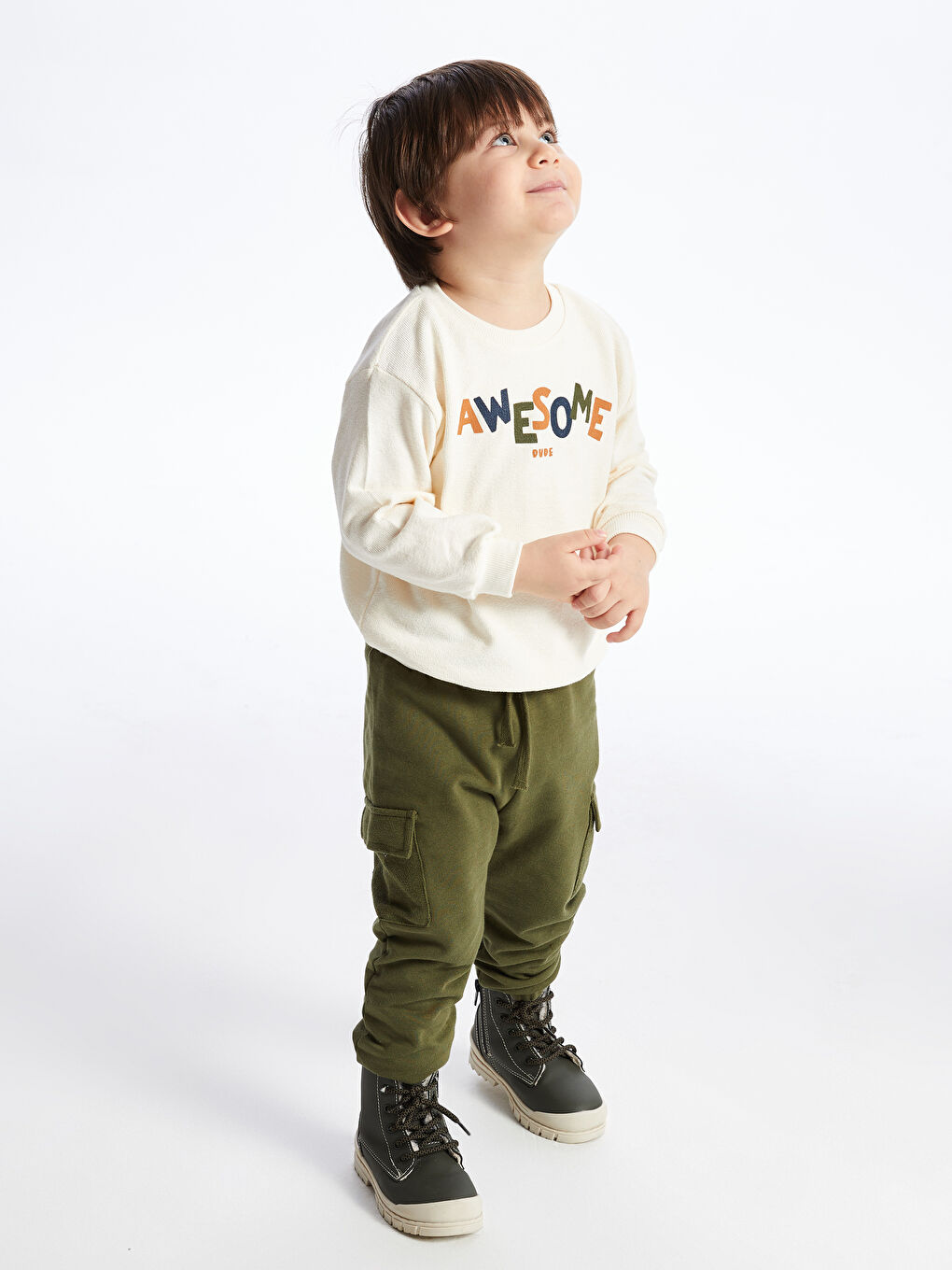 LCW baby Bisiklet Yaka Uzun Kollu Baskılı Erkek Bebek Sweatshirt -W3HY93Z1-FES