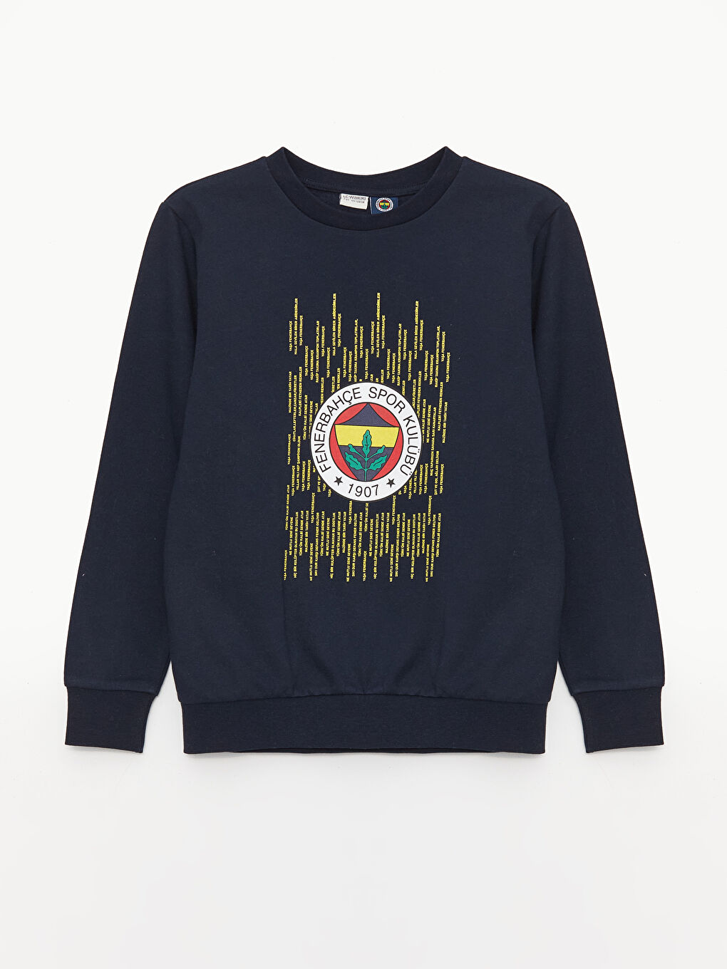 LCW Kids Lacivert Bisiklet Yaka Fenerbahçe Baskılı Uzun Kollu Erkek Çocuk Sweatshirt