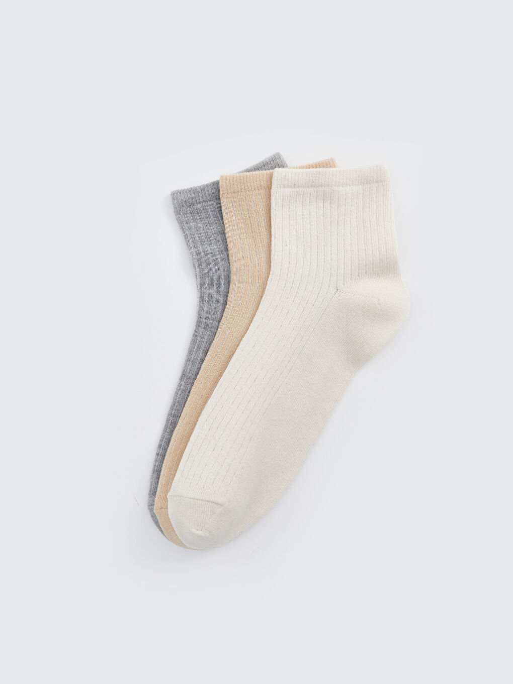 جوارب كاحل سادة للسيدات - ٣ قطع-1