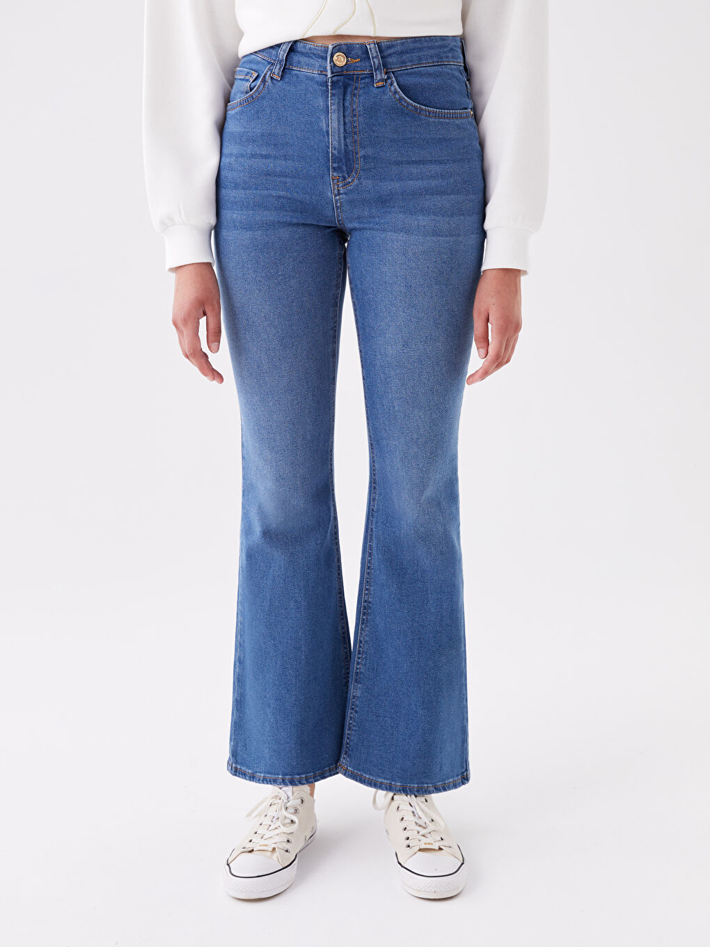 İndigo Mars Flare Kadın Jean Pantolon-3