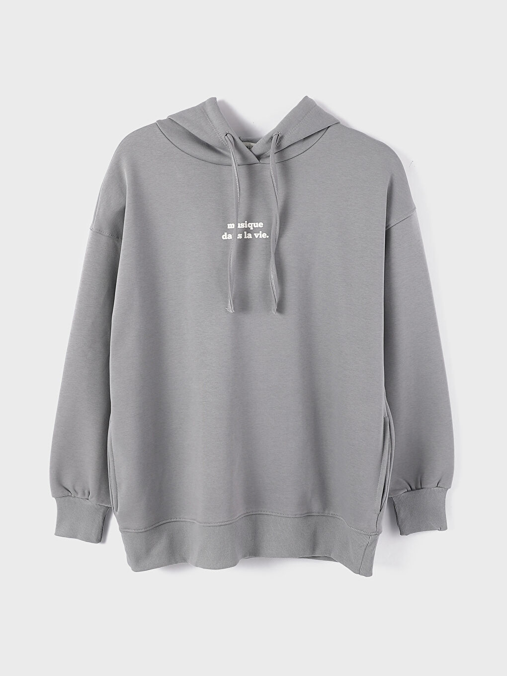 سويت شيرت مطبوع بكم طويل بكابوش للسيدات