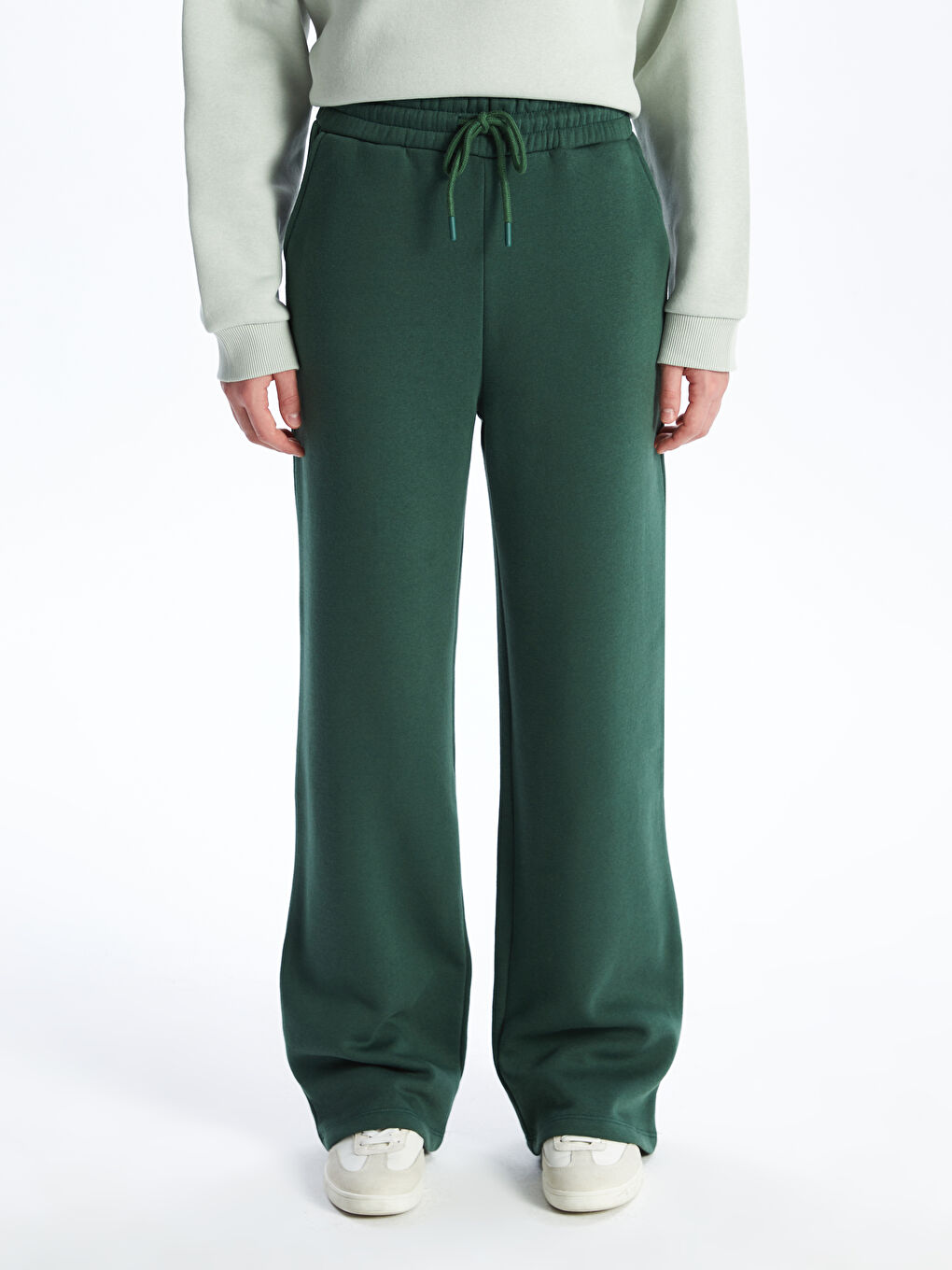 بنطلون رياضي تخين بخصر مرن للسيدات-2