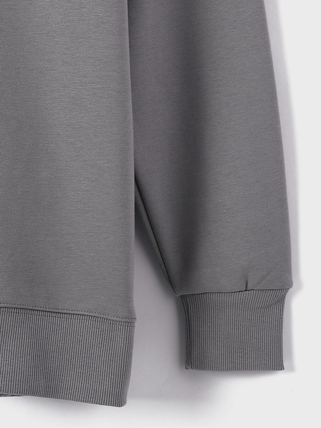 سويت شيرت كم طويل مطبوع بياقة دائرية للسيدات-2