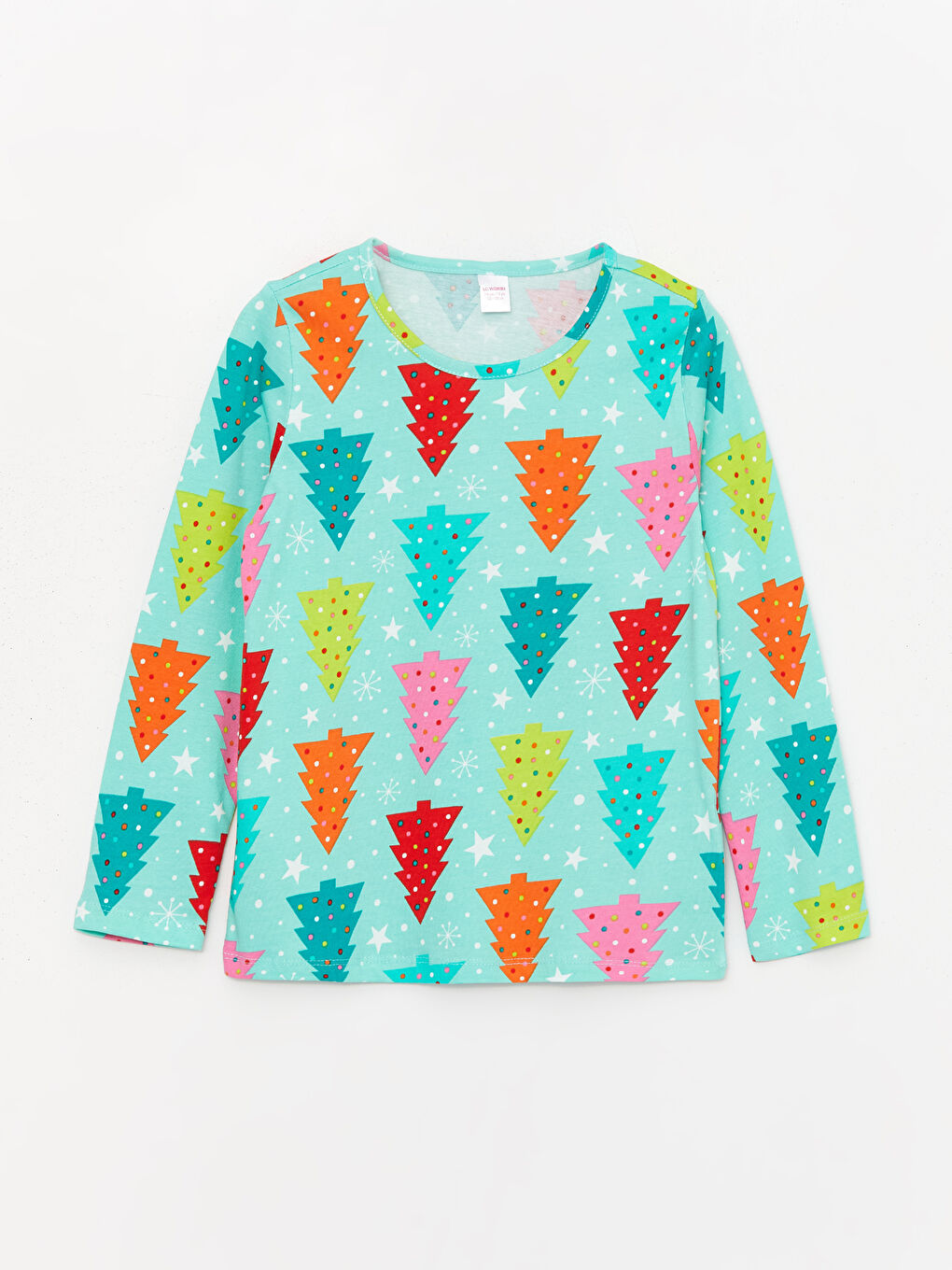 Yeşil Bisiklet Yaka Baskılı Uzun Kollu Kız Çocuk Pijama Takımı-4