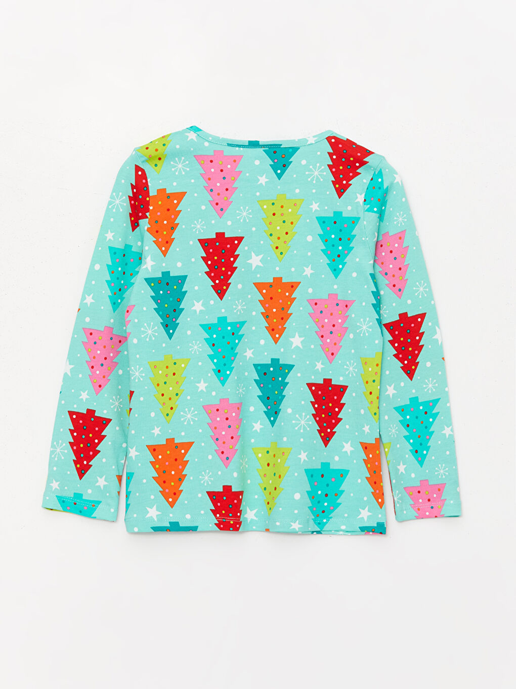 Yeşil Bisiklet Yaka Baskılı Uzun Kollu Kız Çocuk Pijama Takımı-5