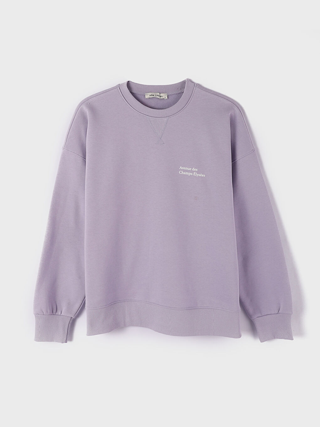Crew Neck Printed Long Sleeve Oversize Women's Sweatshirt