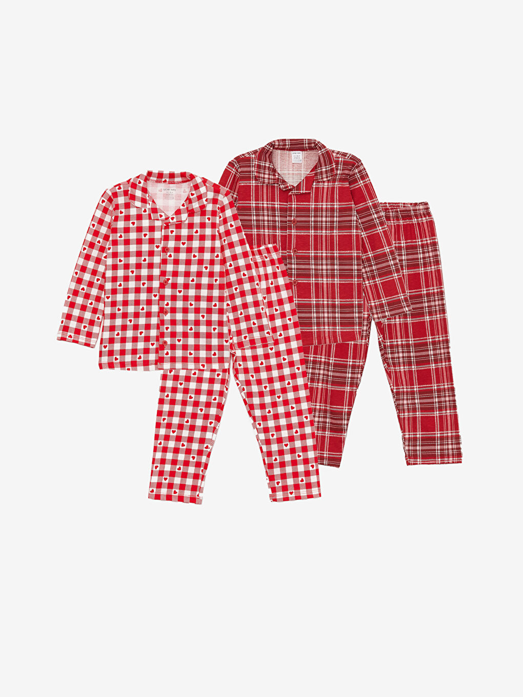 LCW baby Shirt Collar Long Sleeve Printed Baby Girl Pajama Set 2-Piece -W3I201Z1-LRA