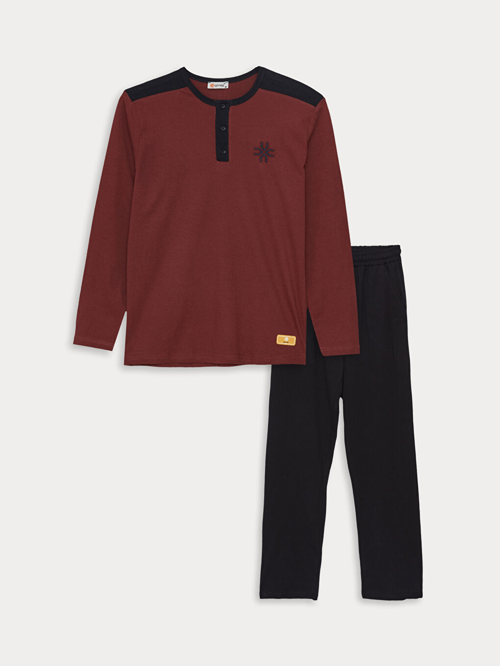 Bordo Standart Kalıp Erkek Pijama Takımı