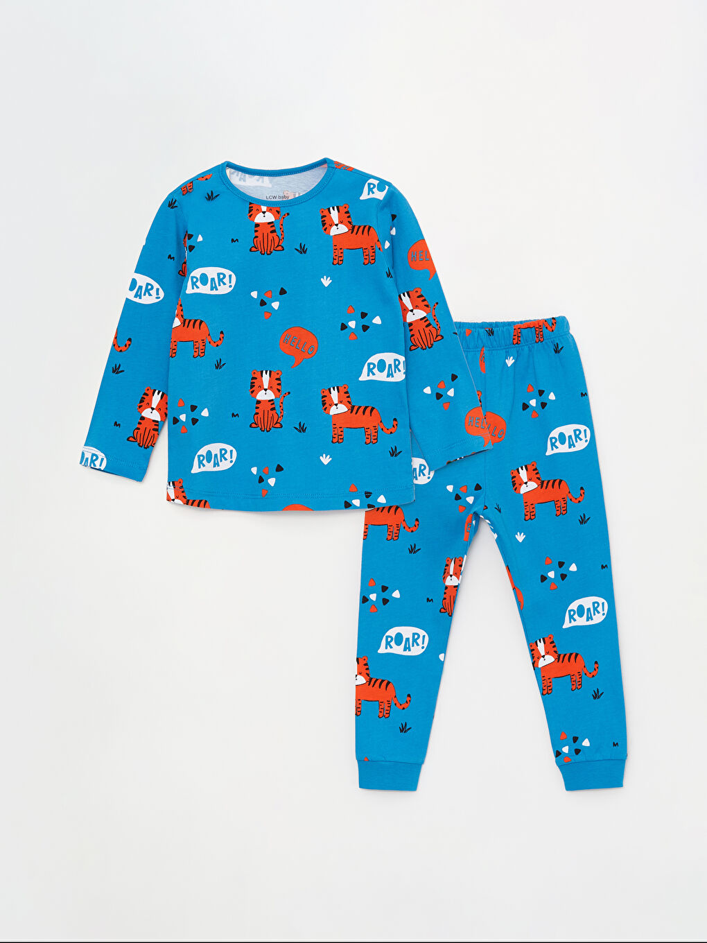 Crew Neck Long Sleeve Baby Boy Pajama Set 2-pack-1