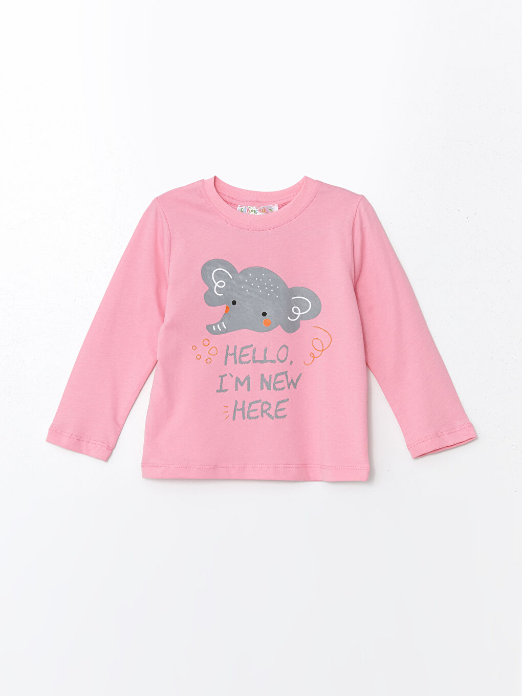 Calimera Kids Pembe Bisiklet Yaka Uzun Kollu Baskılı Kız Bebek Sweatshirt