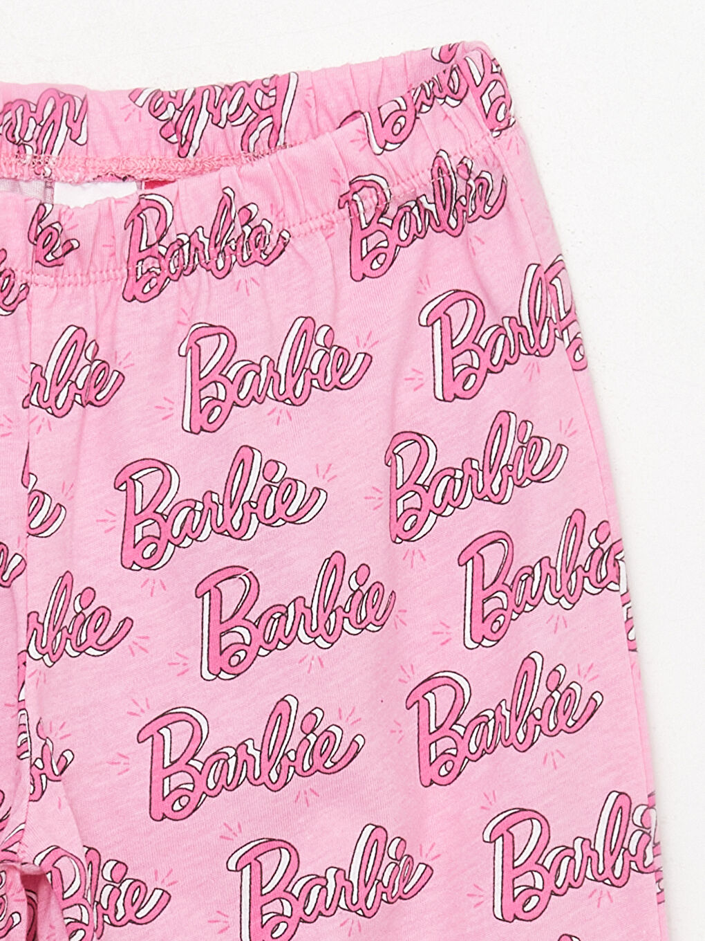 Pembe Gömlek Yaka Barbie Baskılı Uzun Kollu Kız Çocuk Pijama Takımı-5