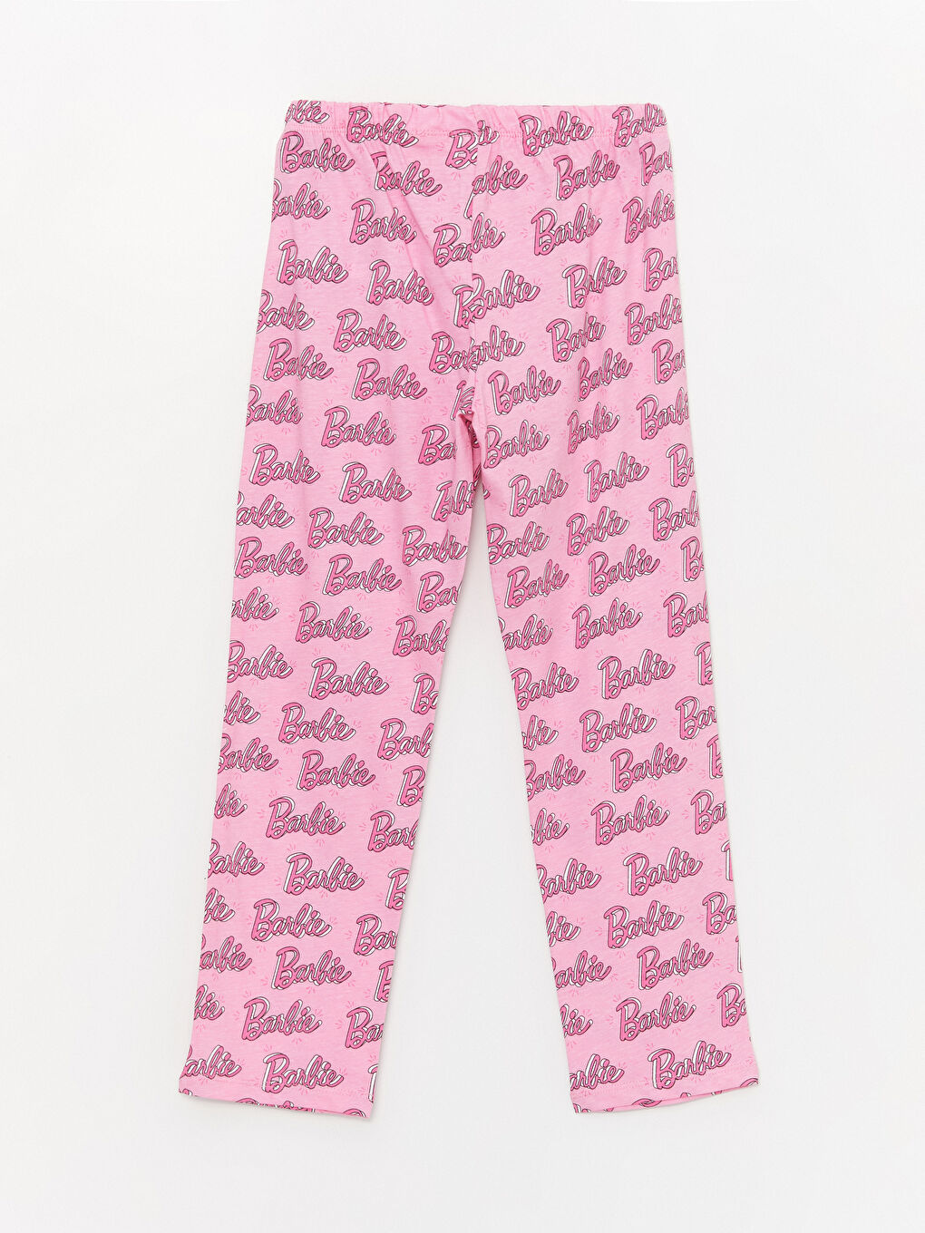 Pembe Gömlek Yaka Barbie Baskılı Uzun Kollu Kız Çocuk Pijama Takımı-6