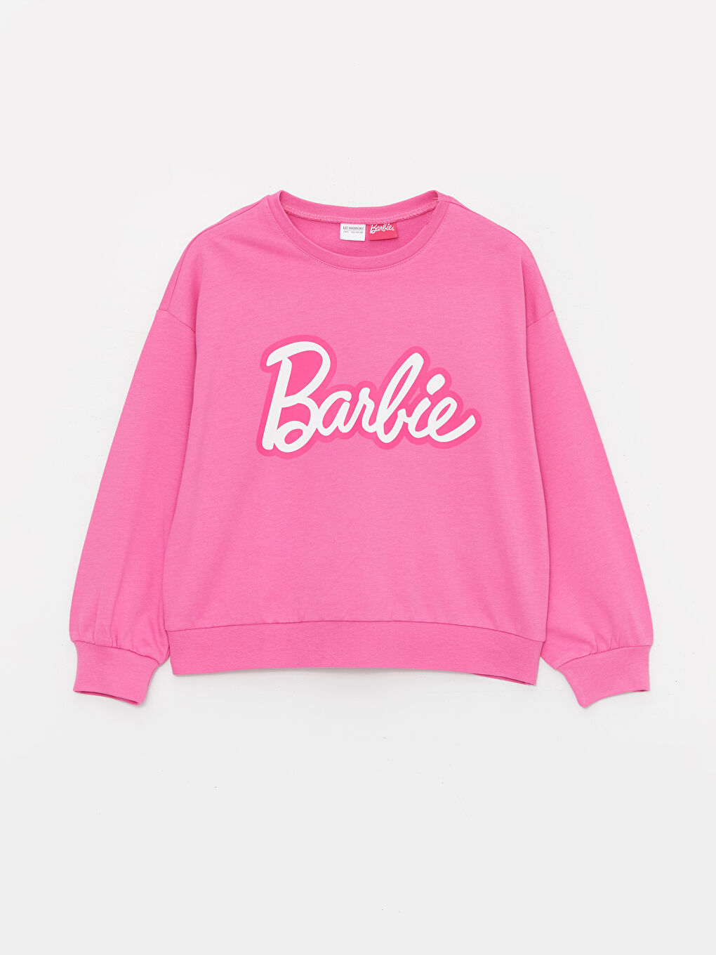 Crew Neck Barbie Printed Long Sleeve Girls' Pyjama Set-1
