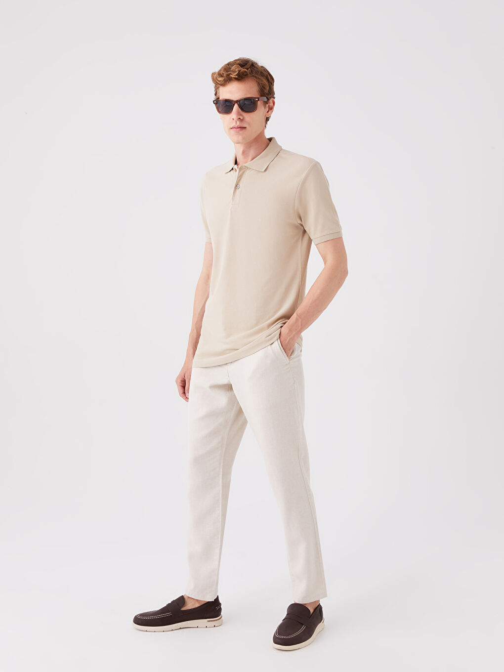 LCWAIKIKI Classic Bej Slim Fit Erkek Chino Pantolon - 1