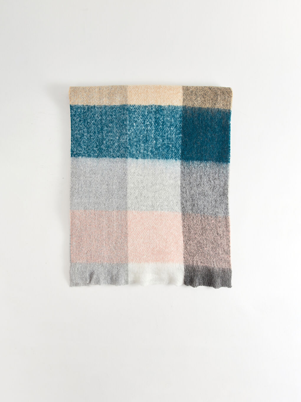 Karışık Renk Bloklu Kadın Atkı-4