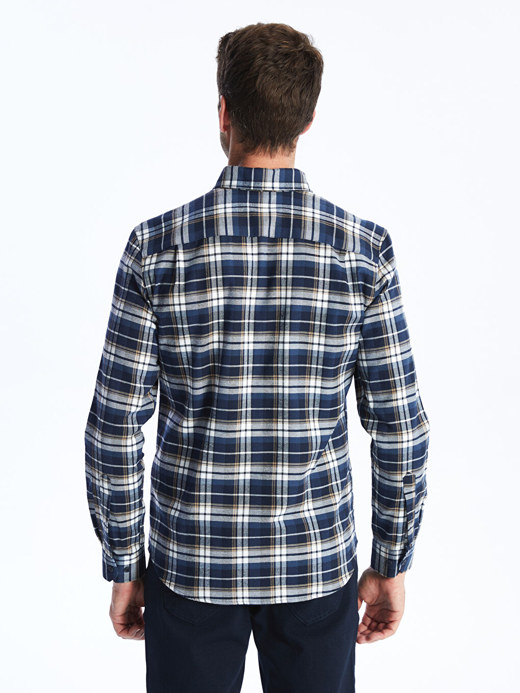 LCWAIKIKI Classic Regular Fit Long Sleeve Plaid Gabardine Men's Shirt -W3I333Z8-LKQ