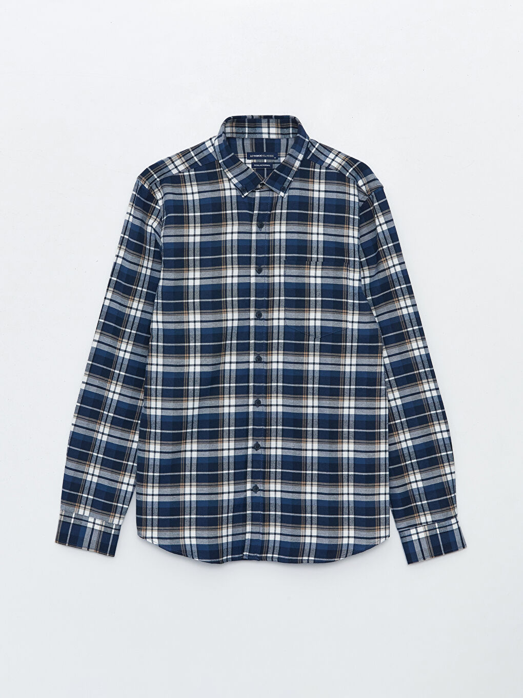 LCWAIKIKI Classic Regular Fit Long Sleeve Plaid Gabardine Men's Shirt -W3I333Z8-LKQ