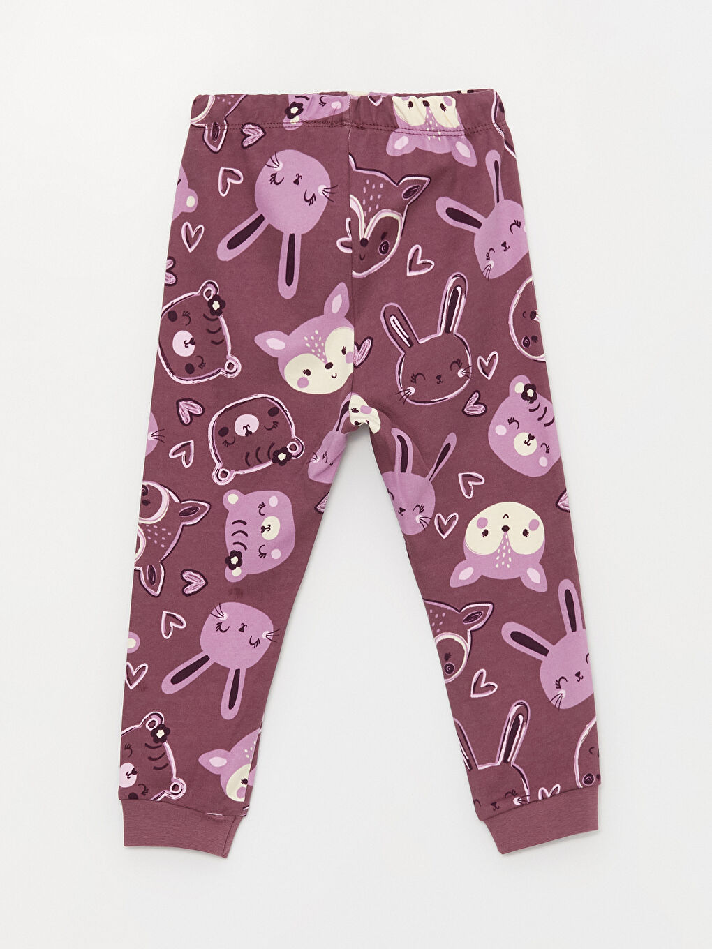 Mürdüm Bisiklet Yaka Uzun Kollu Kız Bebek Pijama Takım 2'li-6