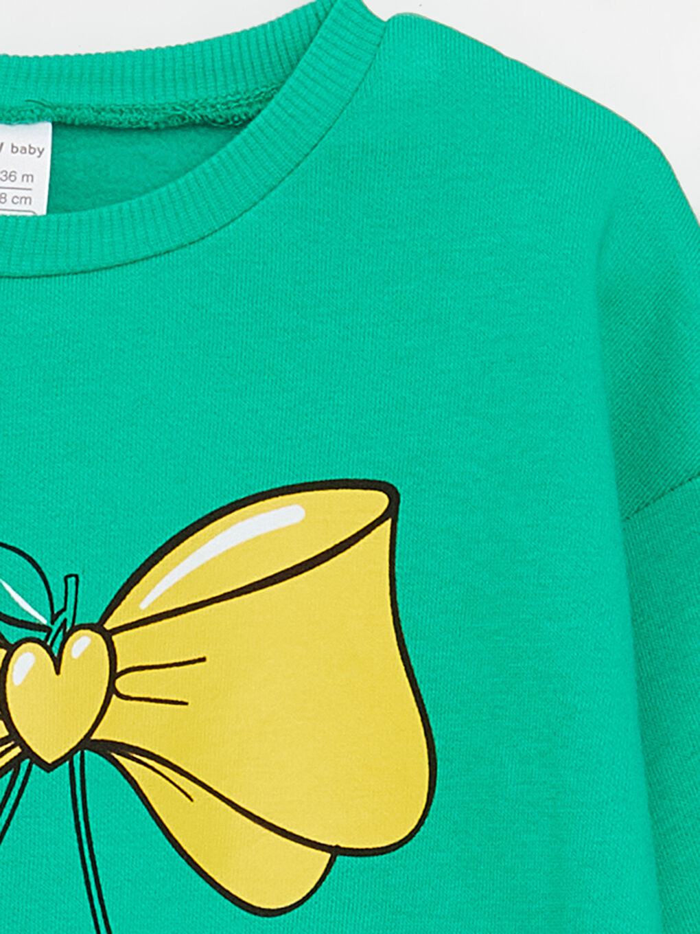 Yeşil Bisiklet Yaka Baskılı Kız Bebek Sweatshirt 2'li-2