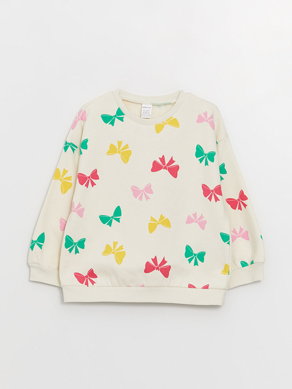 Yeşil Bisiklet Yaka Baskılı Kız Bebek Sweatshirt 2'li-5