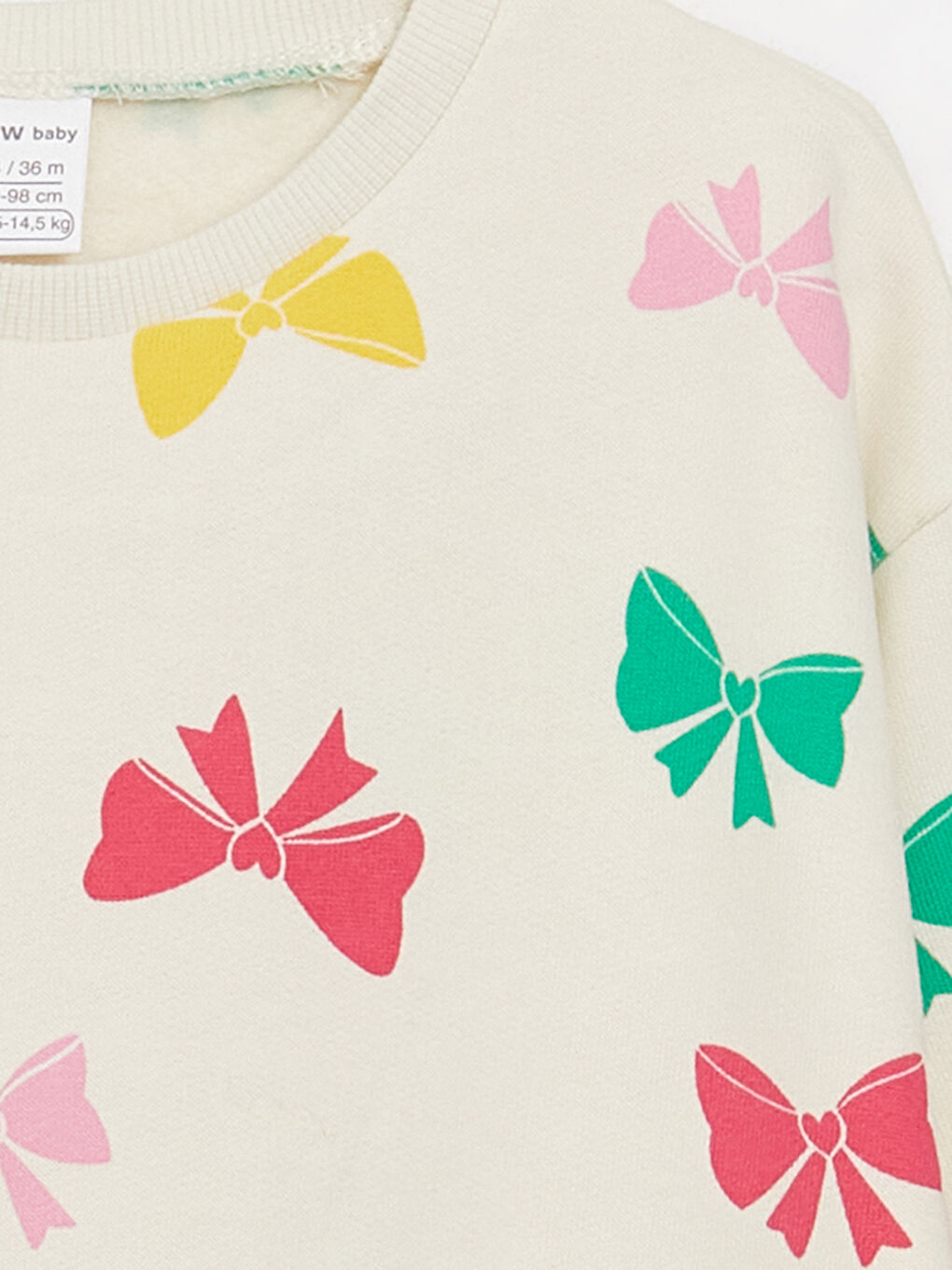 Yeşil Bisiklet Yaka Baskılı Kız Bebek Sweatshirt 2'li-6