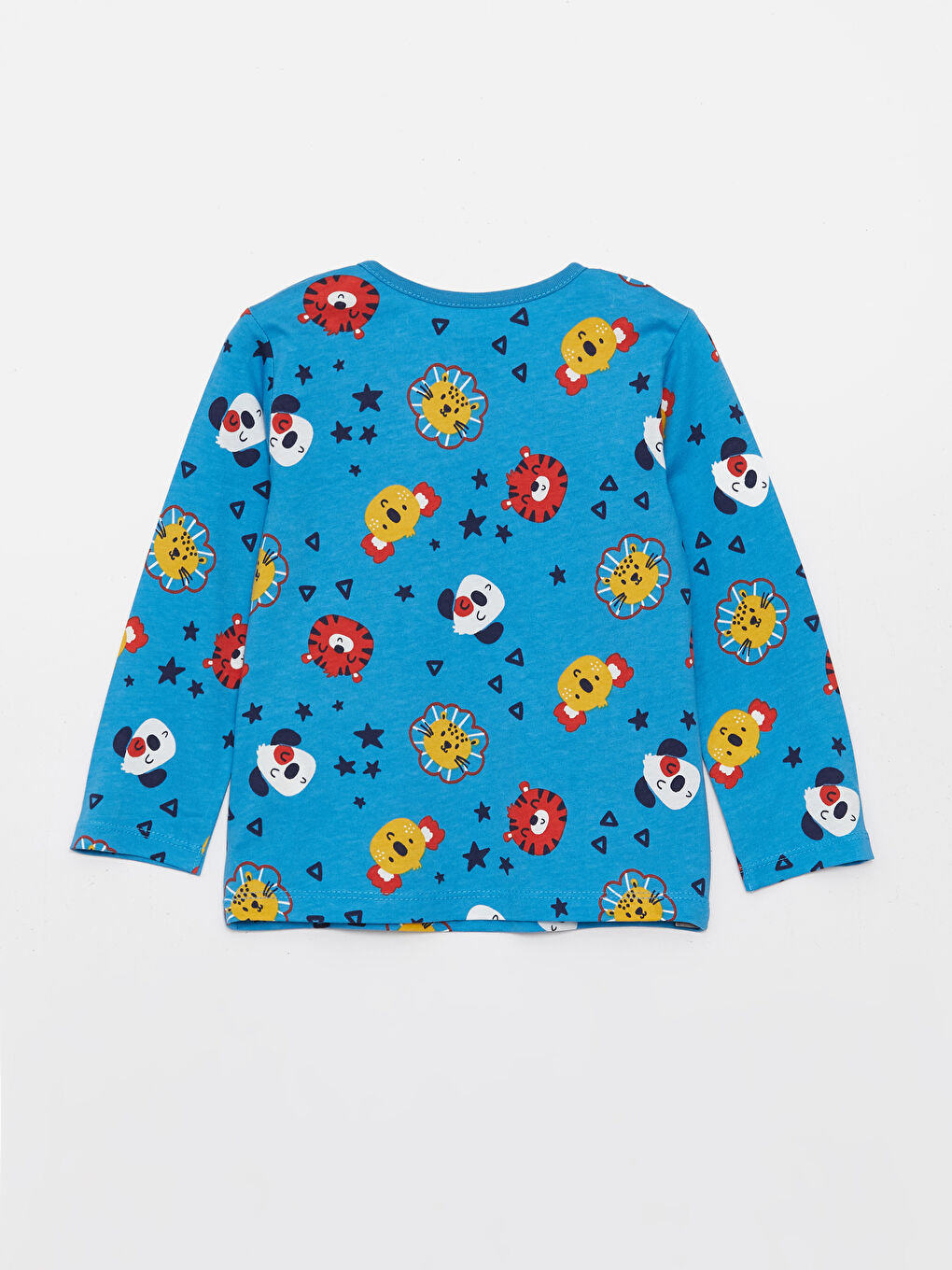 Mavi Bisiklet Yaka Uzun Kollu Baskılı Erkek Bebek Pijama Takımı 2'li-6